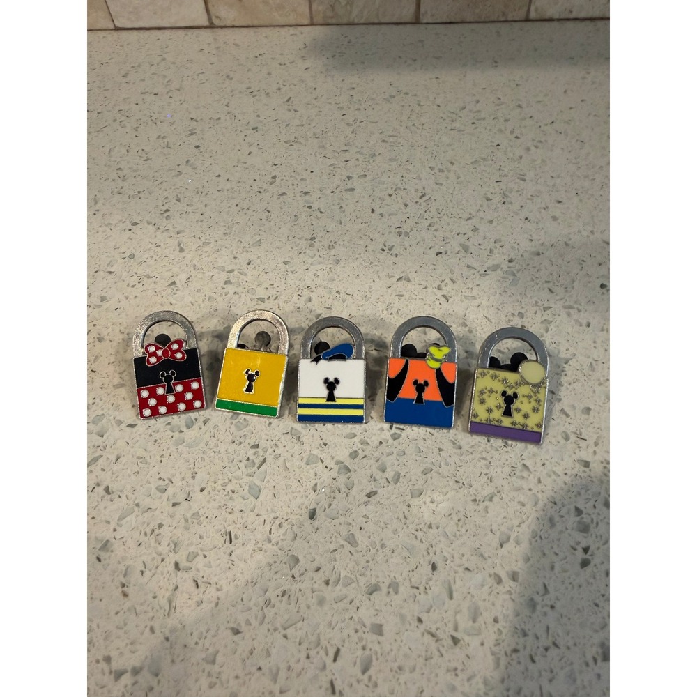 Disney Parks 2013 Lock Collection Trading Pin Set 5 Piece